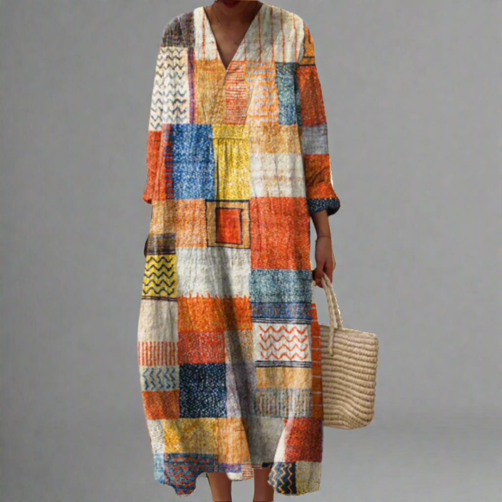 Alida | Kvinde Elegant Geometrisk Kjole | Speciel