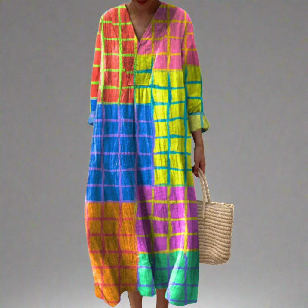 Eva | Kvinders Elegante Geometriske Kjole | Tidløst Design