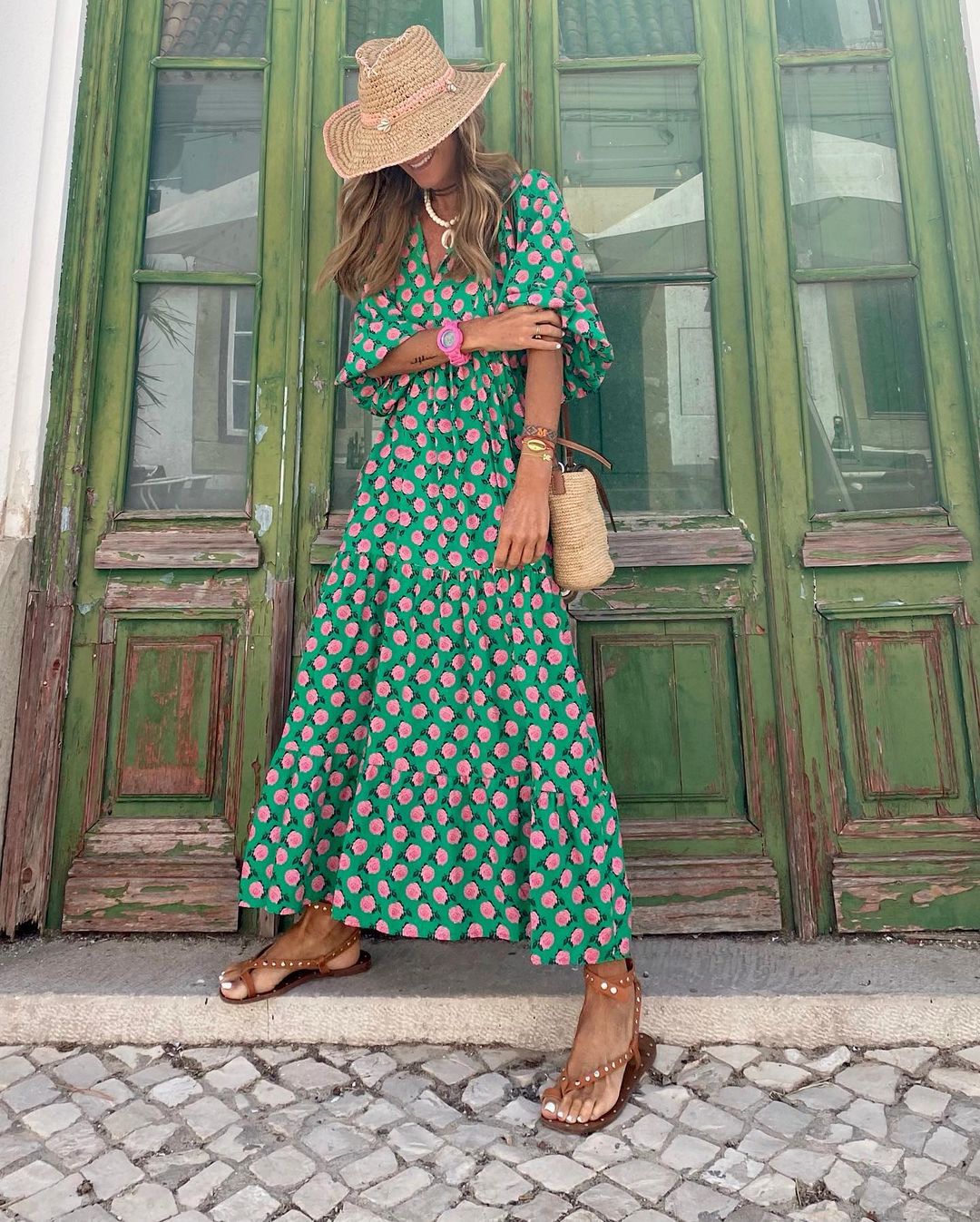 Alberte | Kvinde Boheme Flydende Maxi Kjole | Til Sommerudtryk
