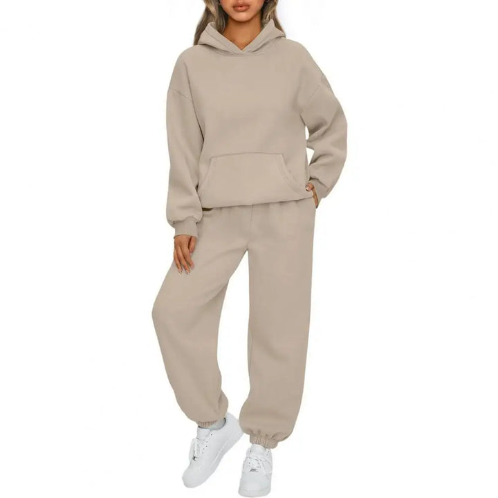 Maiken | Dame Varm Komfortabel Hoodie Bukser Sæt | Til Efterår & Vinter