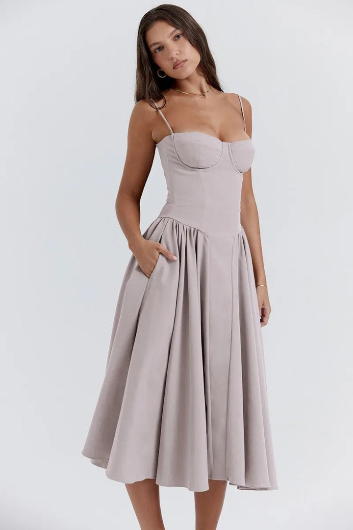 Sophie | Damen Korsetdesign Midikjole | For Elegance & Selvsikkerhed