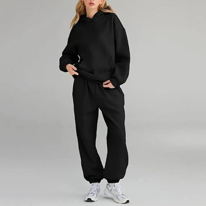 Maiken | Dame Varm Komfortabel Hoodie Bukser Sæt | Til Efterår & Vinter