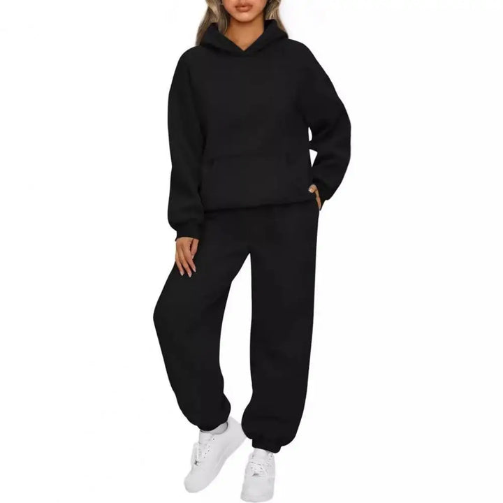 Maiken | Dame Varm Komfortabel Hoodie Bukser Sæt | Til Efterår & Vinter