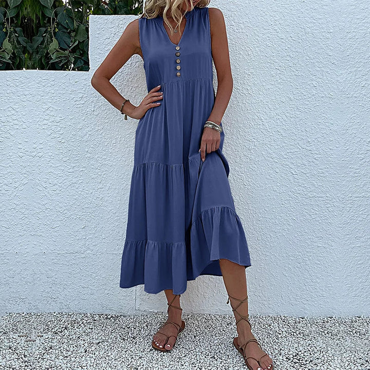 Chic Elegance | Dame Luftig Maxi Kjole | Smukke Detaljer