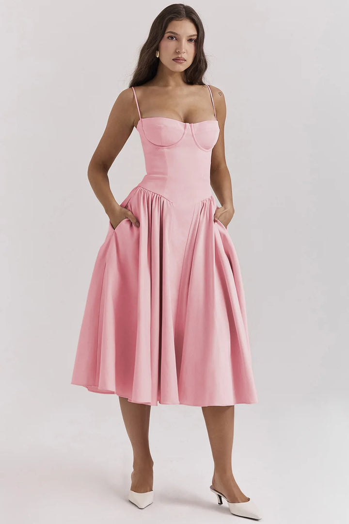 Sophie | Damen Korsetdesign Midikjole | For Elegance & Selvsikkerhed