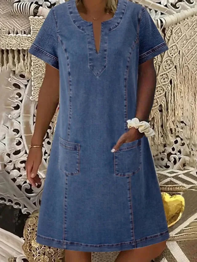 ChicComfort | Dames Blød Denim Kjole | Daglig Elegance