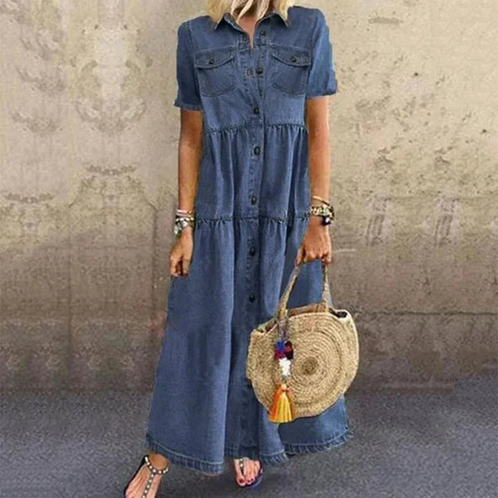 Kvindelige | Bekvem Denim Kjole | Til Daglig Brug