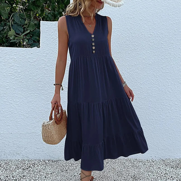 Chic Elegance | Dame Luftig Maxi Kjole | Smukke Detaljer