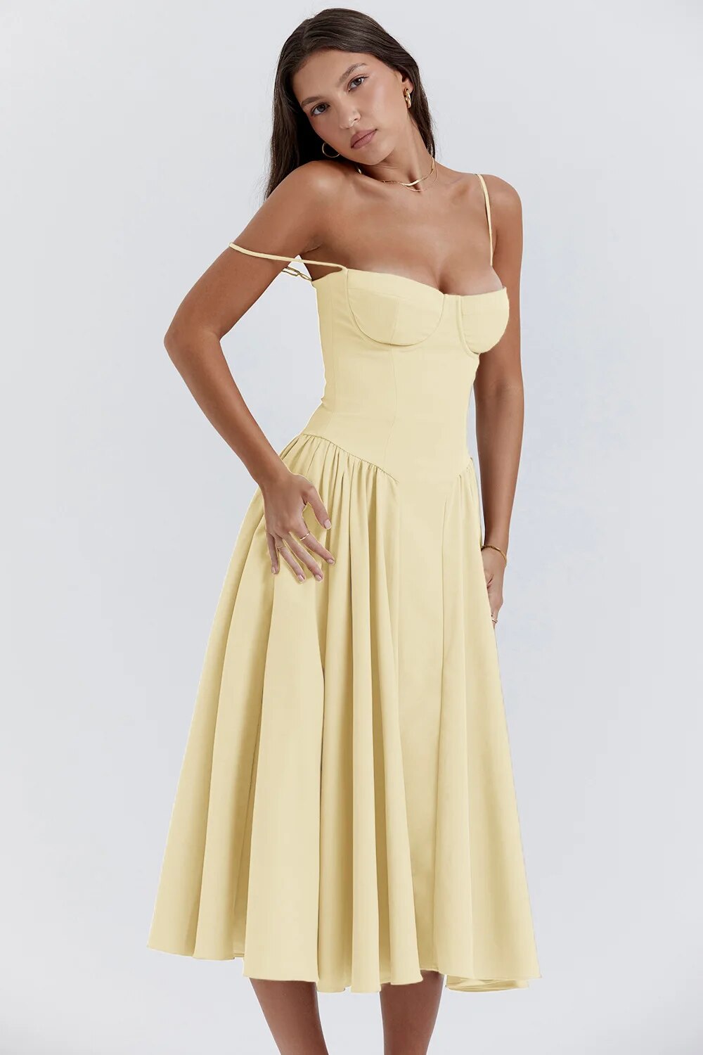 Sophie | Damen Korsetdesign Midikjole | For Elegance & Selvsikkerhed