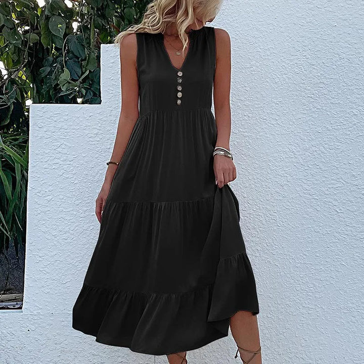 Chic Elegance | Dame Luftig Maxi Kjole | Smukke Detaljer