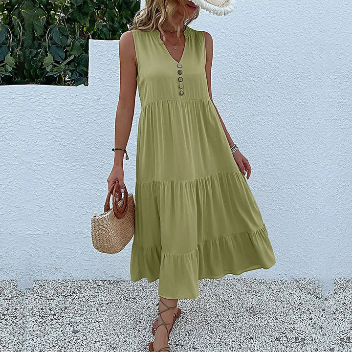 Chic Elegance | Dame Luftig Maxi Kjole | Smukke Detaljer