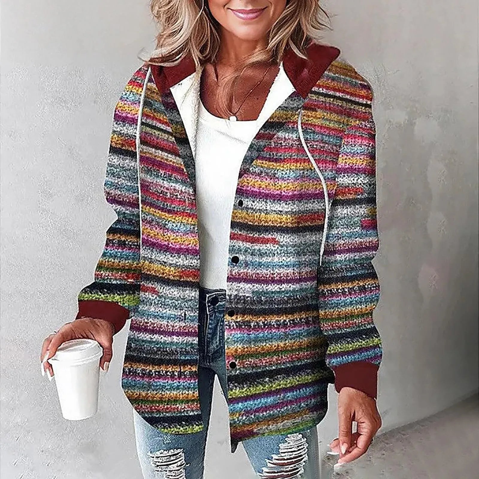 Pernille | Dame Elegant Varm Strikjakke | Til Komfort & Stil