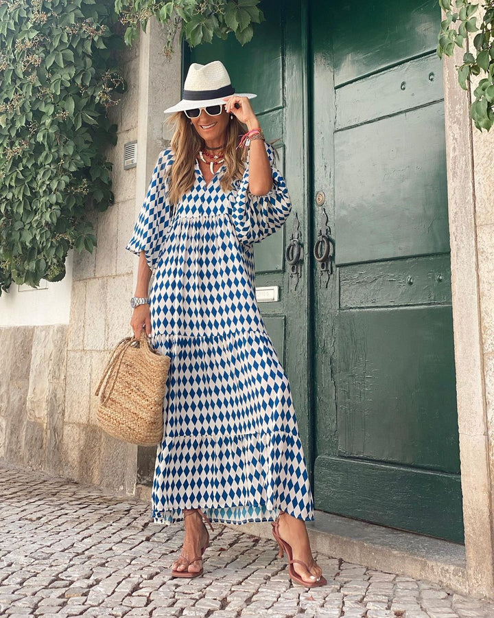 Alberte | Kvinde Boheme Flydende Maxi Kjole | Til Sommerudtryk