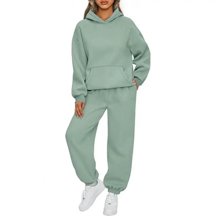 Maiken | Dame Varm Komfortabel Hoodie Bukser Sæt | Til Efterår & Vinter