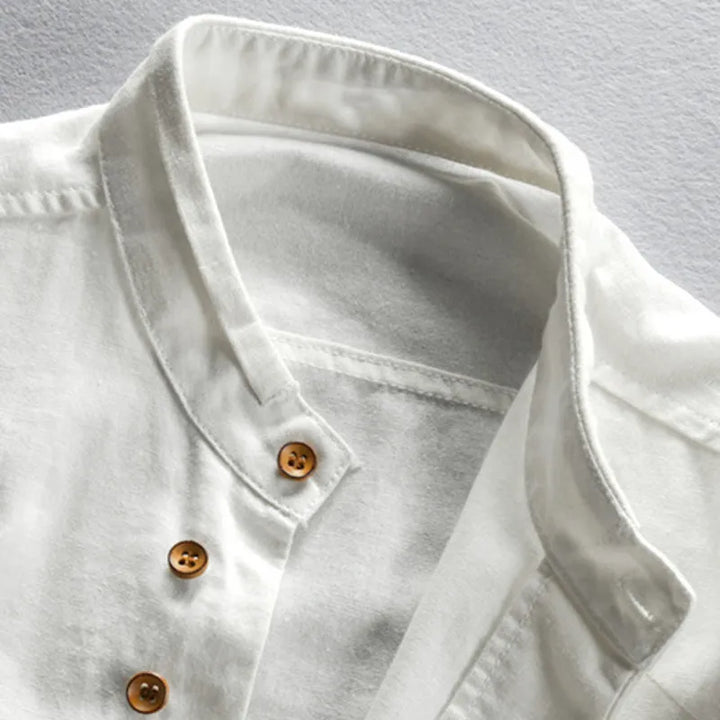 Niels | Stilfuld Button-Up Skjorte med Mandarin Krave