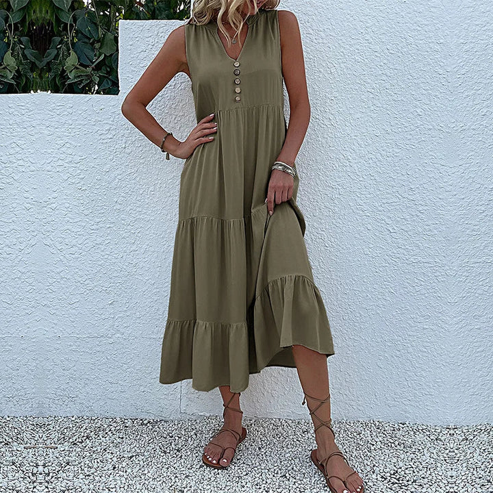 Chic Elegance | Dame Luftig Maxi Kjole | Smukke Detaljer