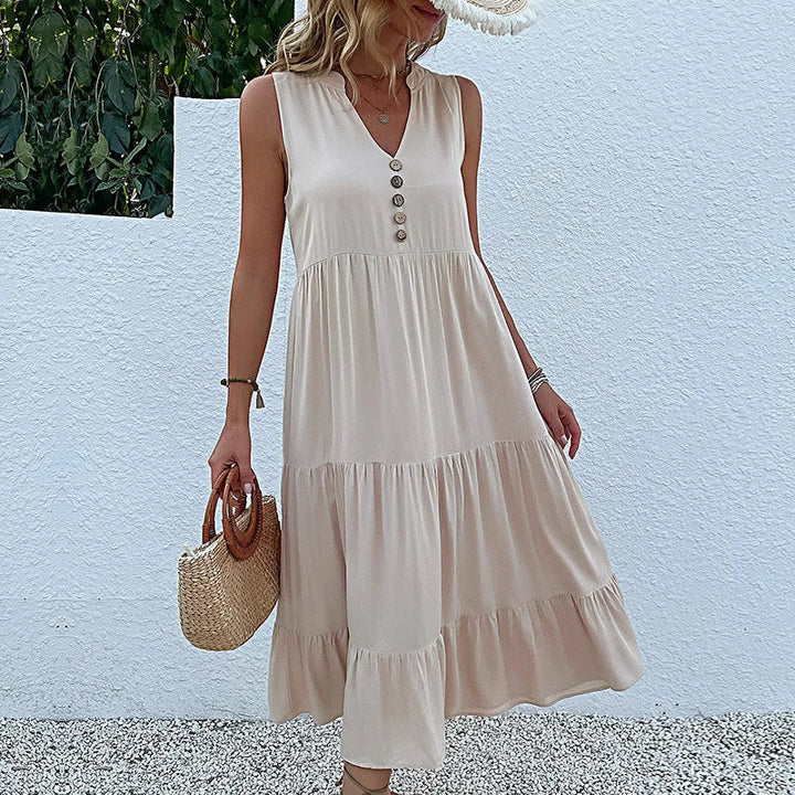 Chic Elegance | Dame Luftig Maxi Kjole | Smukke Detaljer