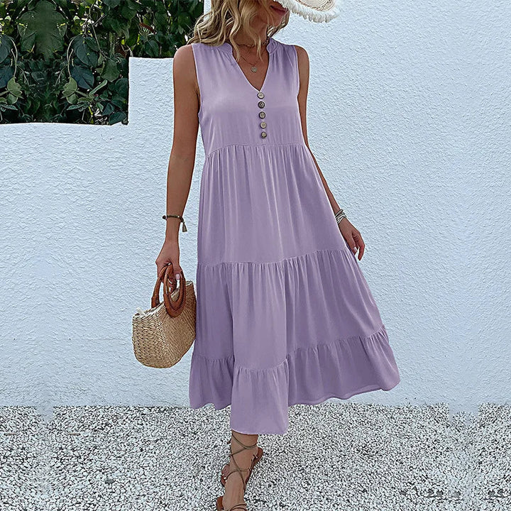 Chic Elegance | Dame Luftig Maxi Kjole | Smukke Detaljer