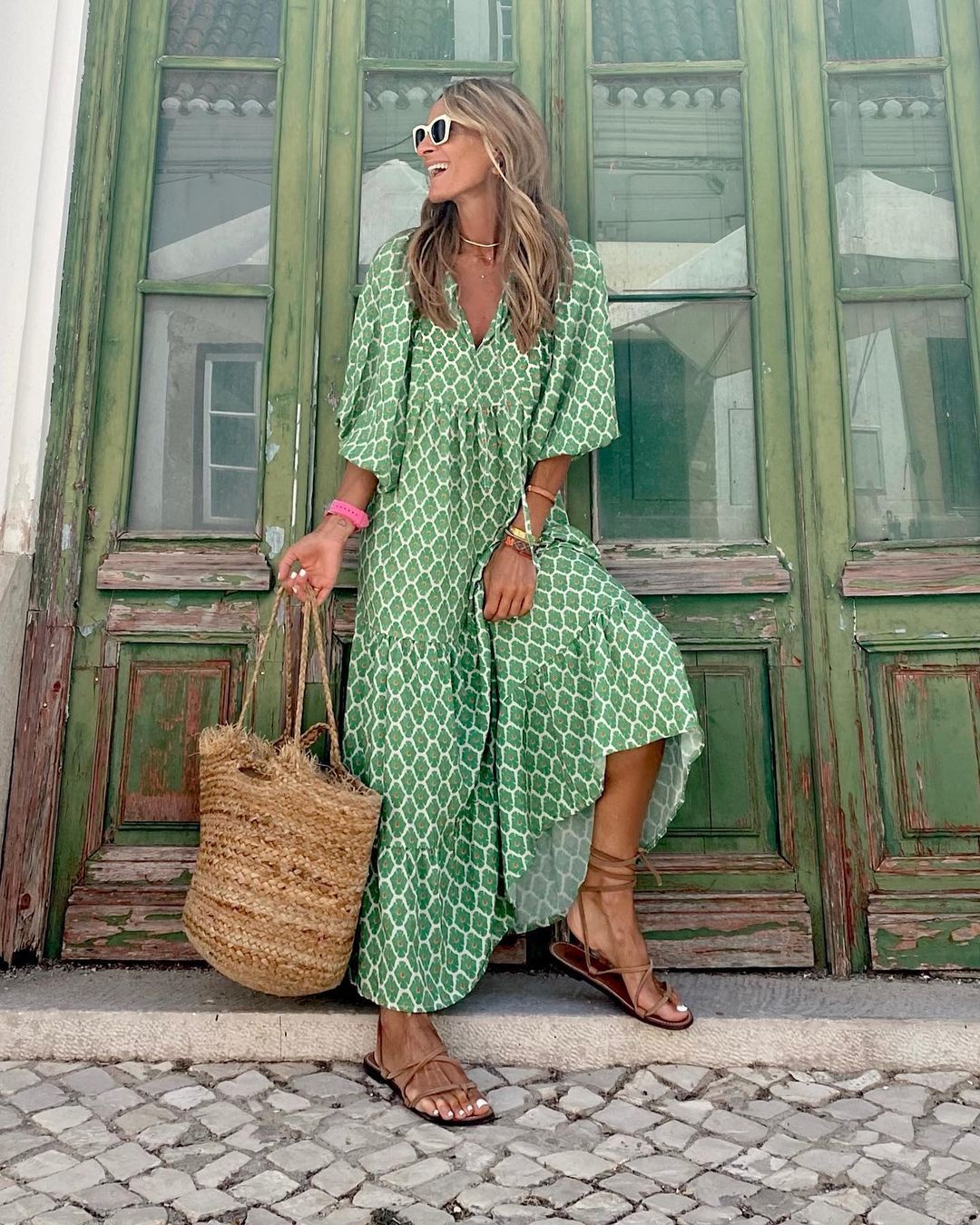 Alberte | Kvinde Boheme Flydende Maxi Kjole | Til Sommerudtryk