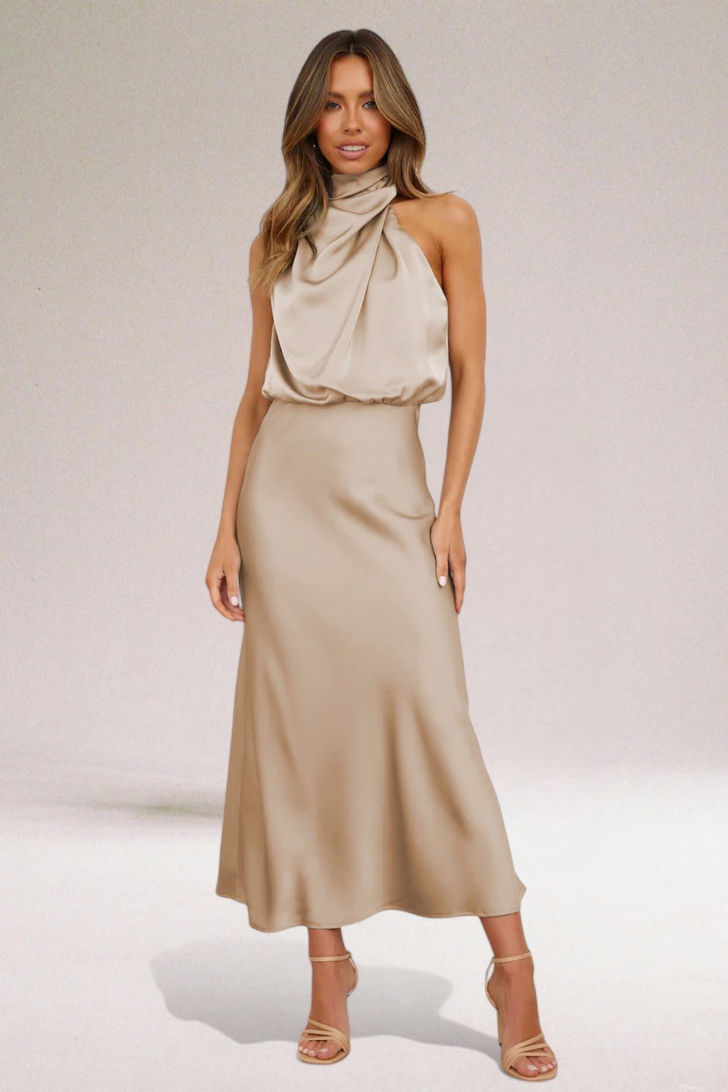 Ella | Damer Elegante Luksuriøse Kjole | Satinfinish