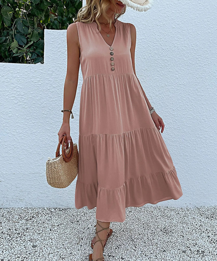 Chic Elegance | Dame Luftig Maxi Kjole | Smukke Detaljer