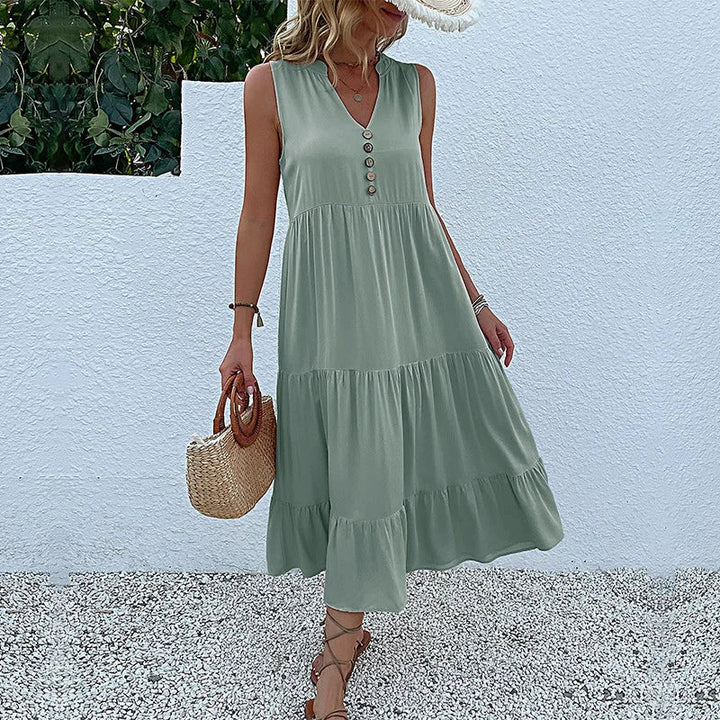 Chic Elegance | Dame Luftig Maxi Kjole | Smukke Detaljer