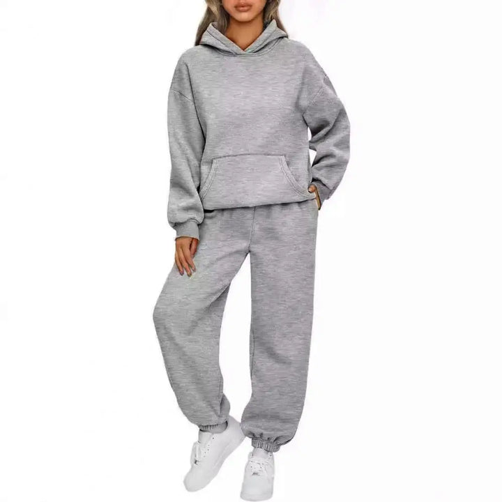 Maiken | Dame Varm Komfortabel Hoodie Bukser Sæt | Til Efterår & Vinter