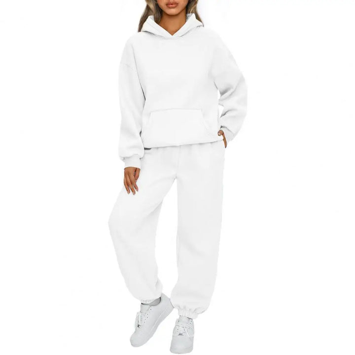 Maiken | Dame Varm Komfortabel Hoodie Bukser Sæt | Til Efterår & Vinter