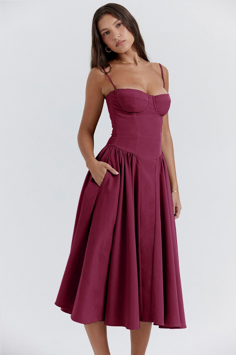 Sophie | Damen Korsetdesign Midikjole | For Elegance & Selvsikkerhed