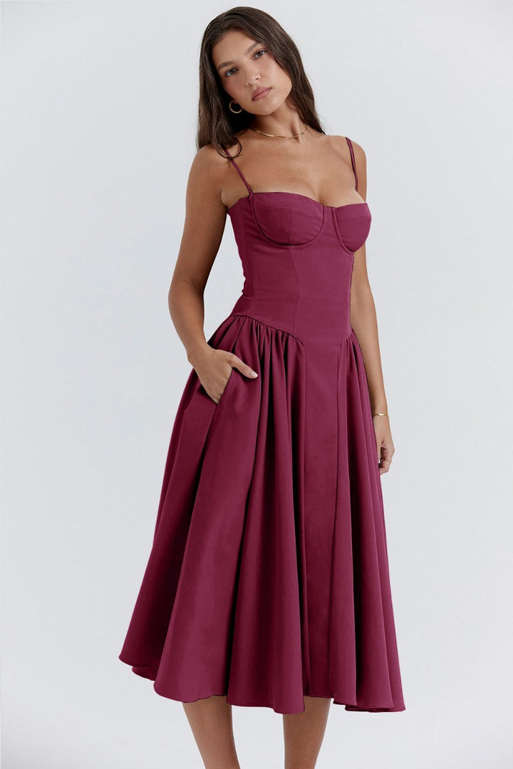 Sophie | Damen Korsetdesign Midikjole | For Elegance & Selvsikkerhed