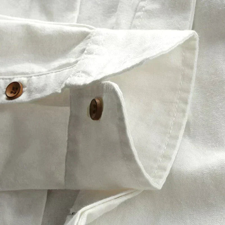 Niels | Stilfuld Button-Up Skjorte med Mandarin Krave