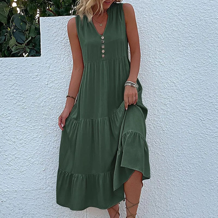 Chic Elegance | Dame Luftig Maxi Kjole | Smukke Detaljer