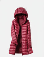 Signe dame vinterjakke med hætte – let vatteret, vind- og vandafvisende