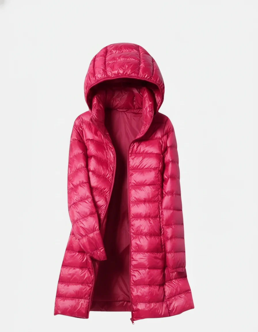 Signe dame vinterjakke med hætte – let vatteret, vind- og vandafvisende