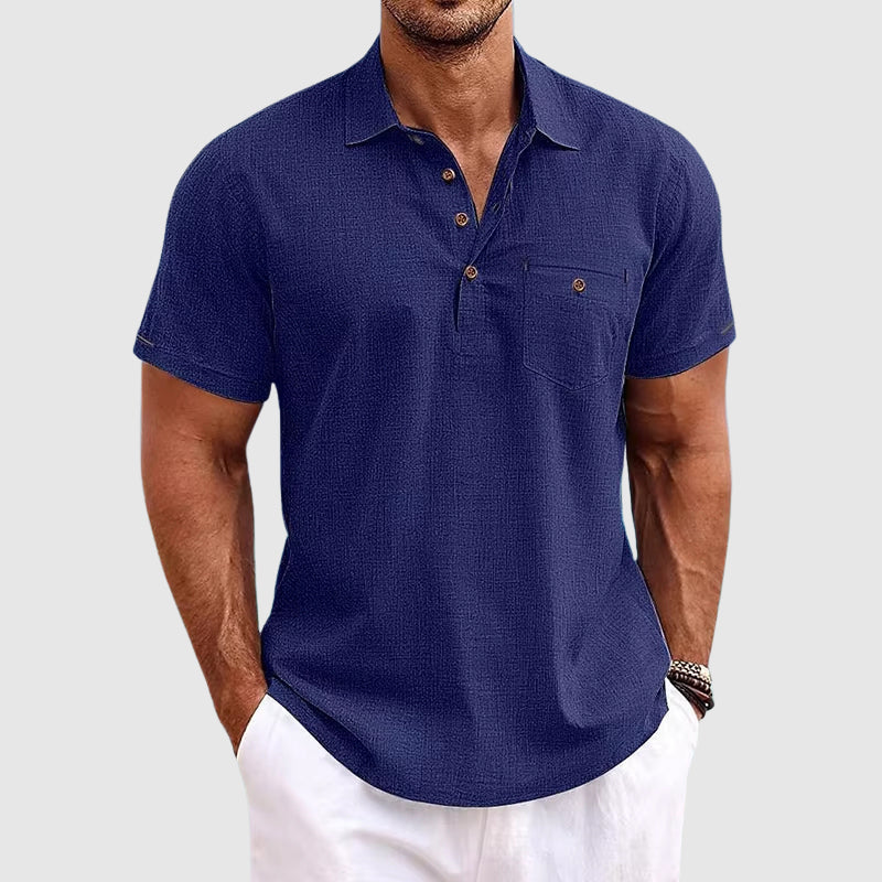 Larsen | Herre Moderne Åndbar Slidstærk Poloshirt | Perfekt til Sommerbrug