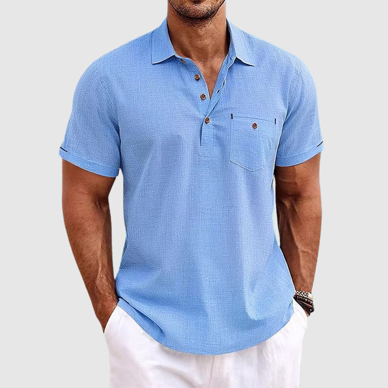 Larsen | Herre Moderne Åndbar Slidstærk Poloshirt | Perfekt til Sommerbrug