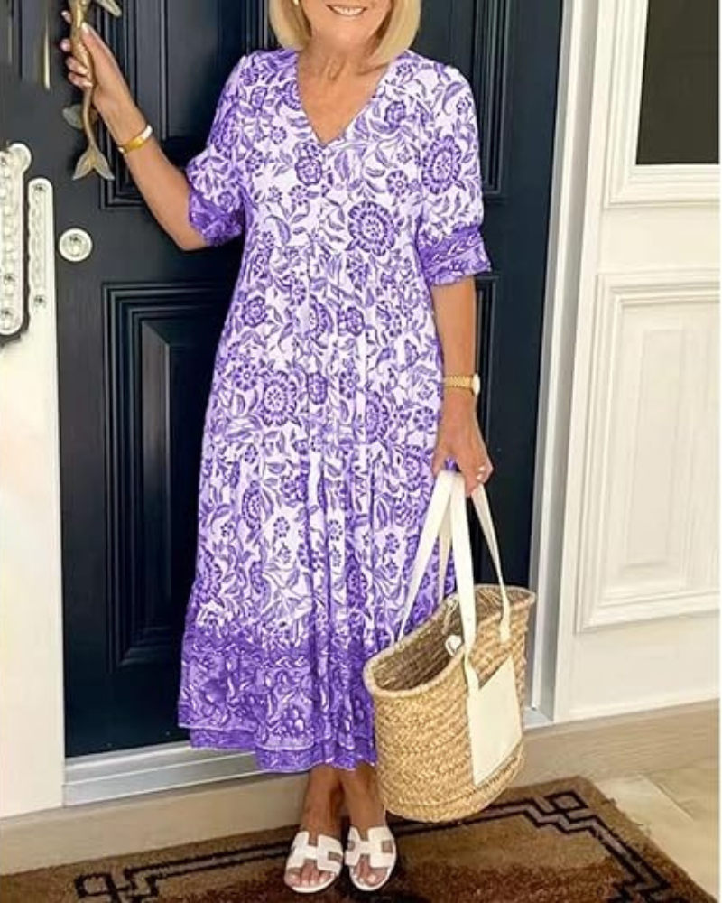 Clara | Damen Tidløs Luftig Sommerkjole | Til Komfort og Elegance