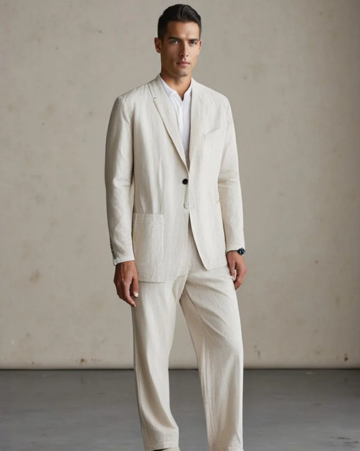 Benjamin | Herre Elegant Tidløst Sommer-Linensæt | For Komfort & Stil