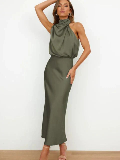Frida | Dames Elegant Udhulet-Kjole | Moderne Slid