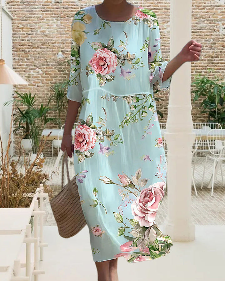 KAREN - Elegant Blomstret Kjole