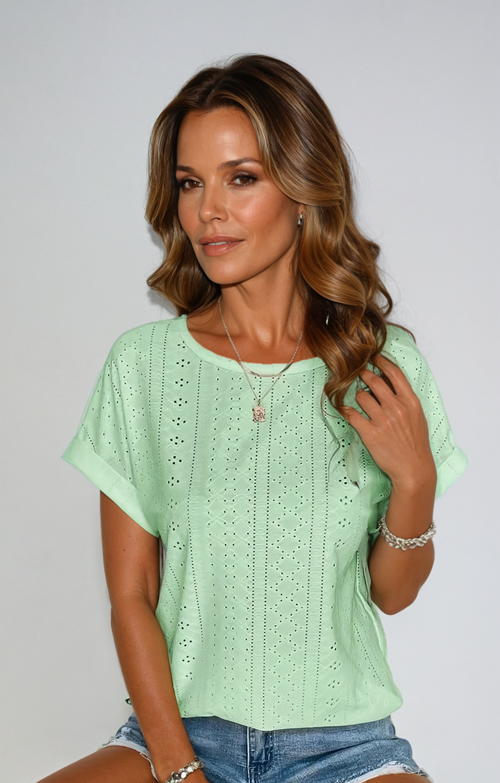Riza - Afslappet Eyelet Top
