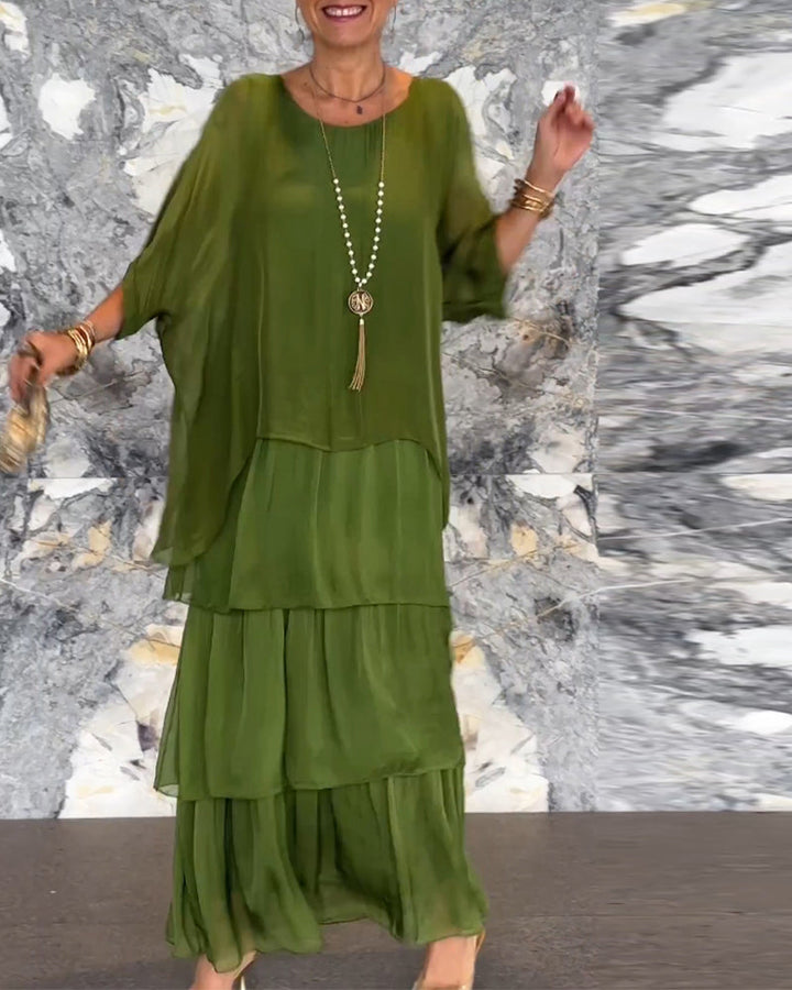 Livia | Dame Flatterende Flydende Maxi Kjole | Stilfuld & Komfortabel