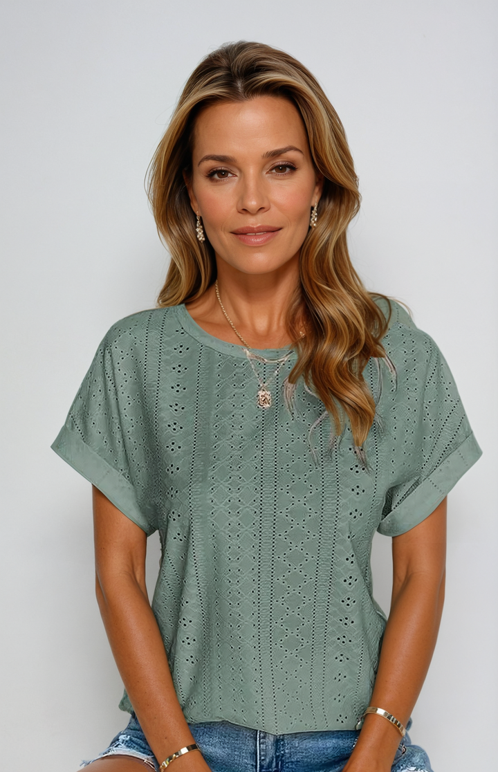 Riza - Afslappet Eyelet Top