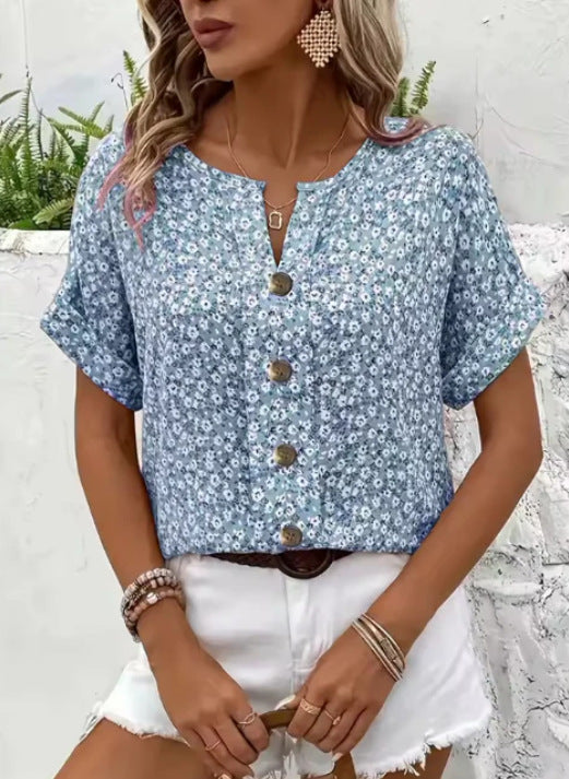 Mathilde | Damen Blomstrende Let Sommerbluse | Til Stil & Komfort