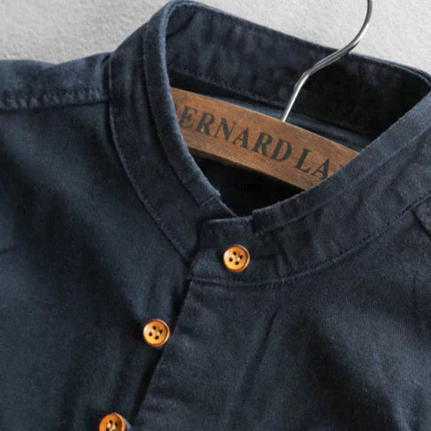 Niels | Stilfuld Button-Up Skjorte med Mandarin Krave