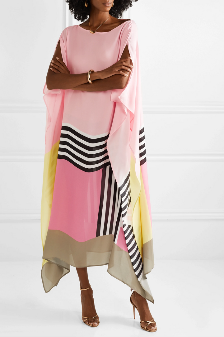 Selika | Damen Farverig Let Kaftan | For Udstråling & Komfort