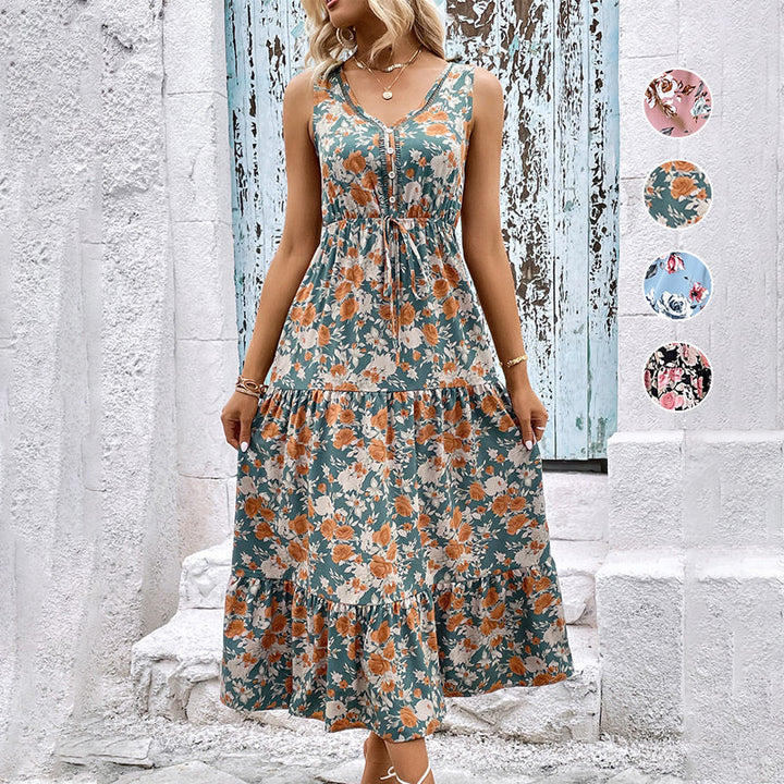 Sofia | Dames Sommerlig Blomster Kjole | Tidløs Elegance