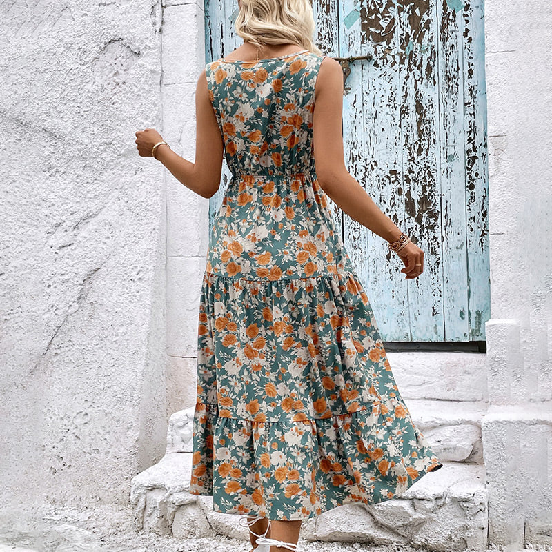 Sofia | Dames Sommerlig Blomster Kjole | Tidløs Elegance
