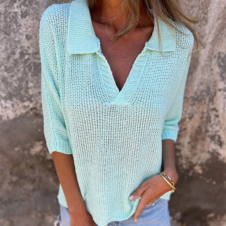 Malina | Damen Afslappet V-Hals Top | For Komfort & Stil