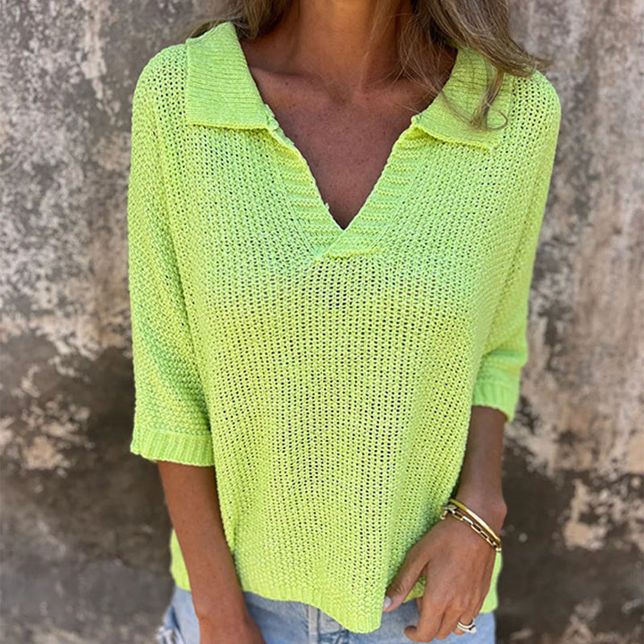 Malina | Damen Afslappet V-Hals Top | For Komfort & Stil